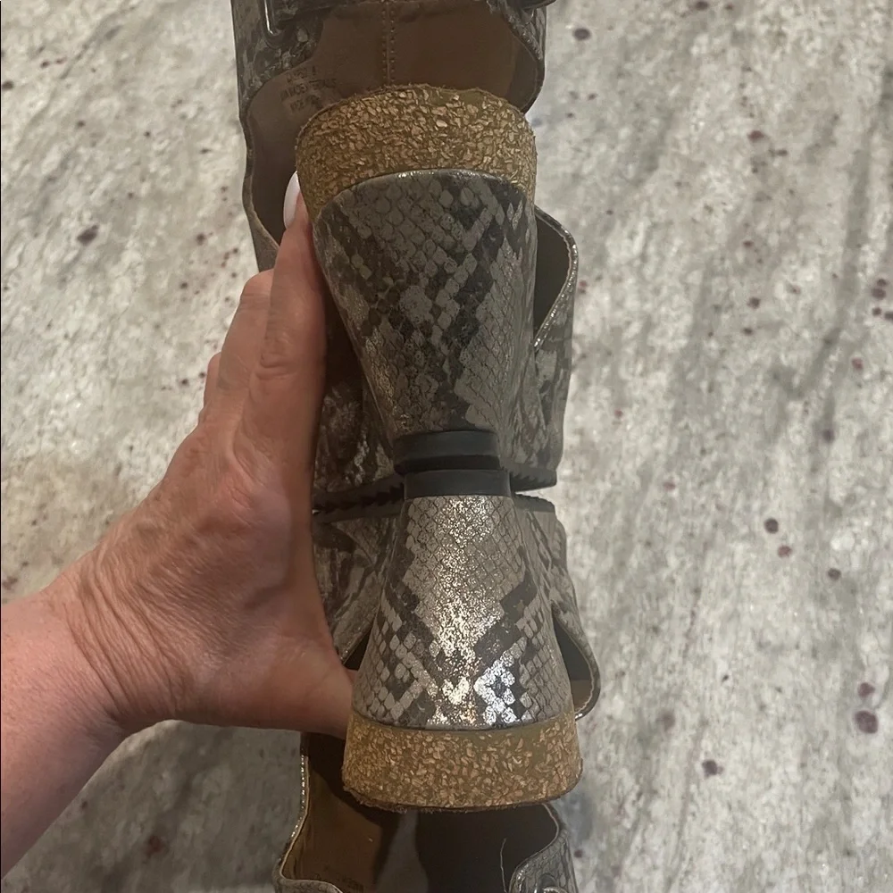 Cork’s Calypso Snake Print Wedge Sandals